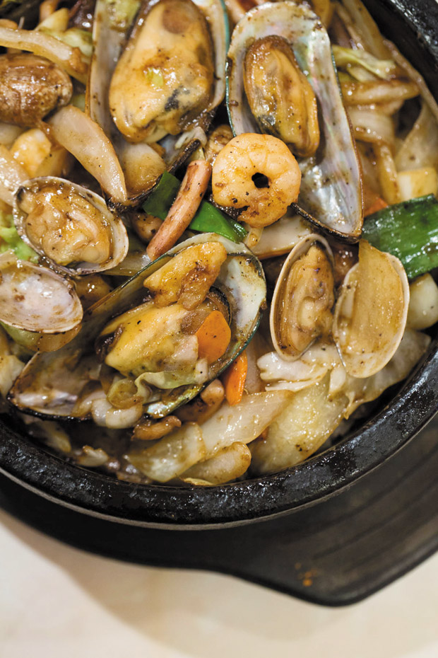 Mixed Vegetables with Seafood in Hot Stone Pot ($16.95)