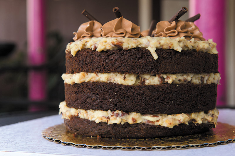 Gluten-free German Chocolate Cake ($19.95 for 6 inches, $32 for 8 inches) 