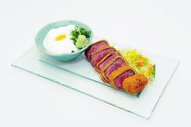 U.S. Prime Beef Cutlet with Wasabi & Egg ($15.75)