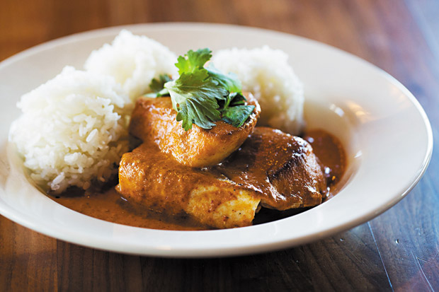 Seafood Curry with mahi mahi ($16)  