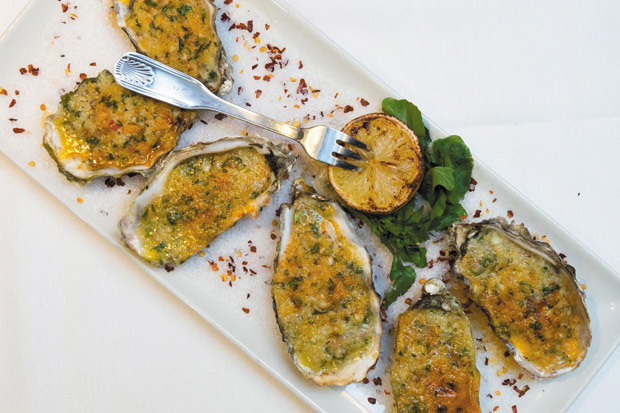 Grilled Oysters with garlic herb butter ($19, on special from April 4) 