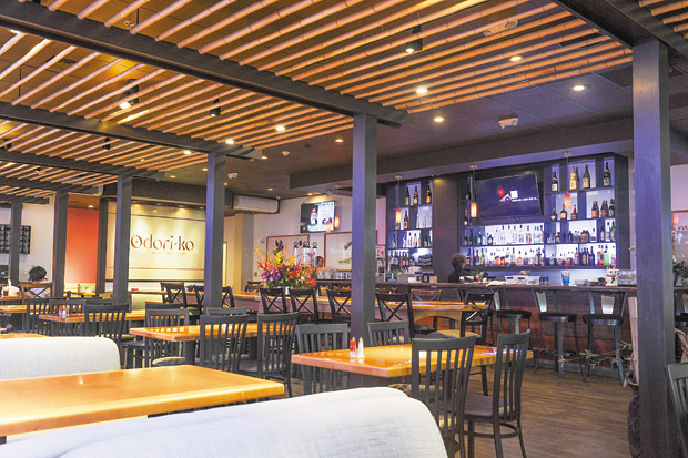 Odori-ko's modern and inviting dining space. 