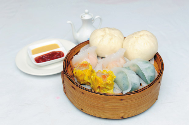 Four types of dim sum (above) are both part of the Kamaaina Lunch Party Menu ($11.95 per person). 