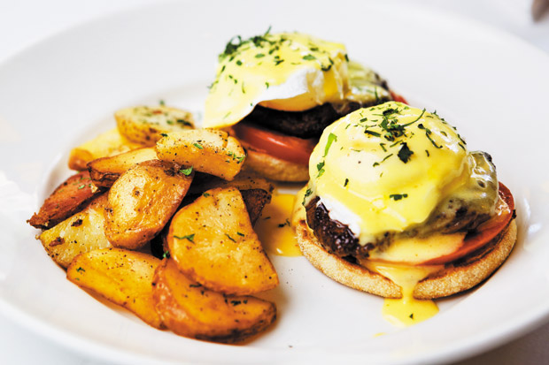 Filet Mignon Eggs Benedict (from $16.95 "Bubbles" for Brunch menu, with $5 filet upgrade)