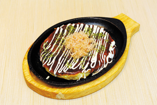 Osaka Teppanyaki Kawano's classic Okonomiyaki ($9.50 pork, $10.50 beef, $11.50 shrimp) 