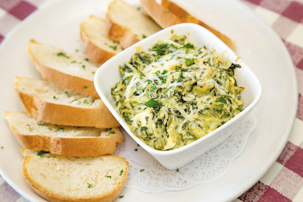 Spinach & Artichoke Dip with Toast Points ($8)  