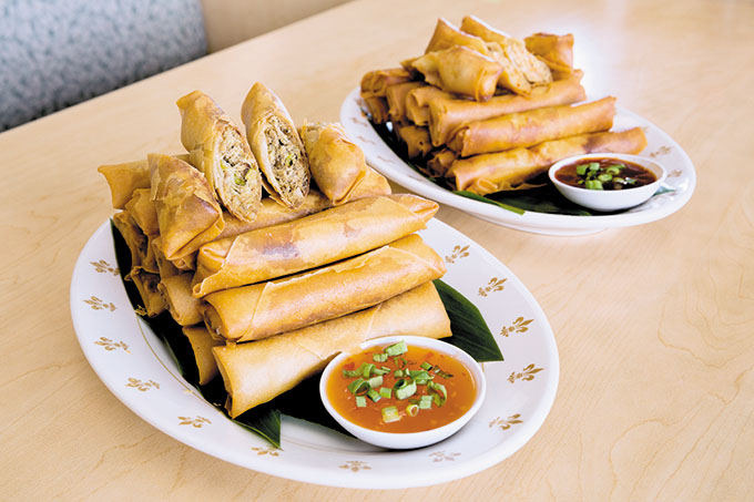 Shanghai Lumpia and Kalua Cabbage Lumpia ($1.50 apiece; restaurant special and catering) 