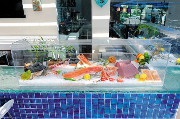 Bakery & Table's fresh seafood bar is located on the eatery's outdoor patio.