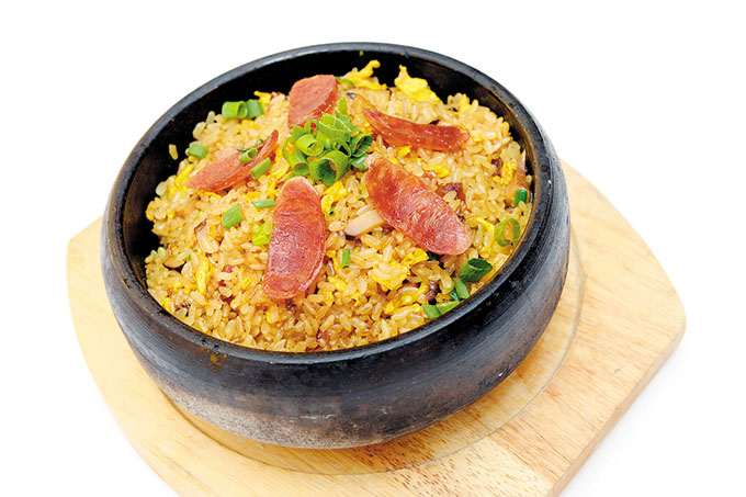 Mochi Rice with Chinese Sausage ($14.95 a la carte; also available for parties)