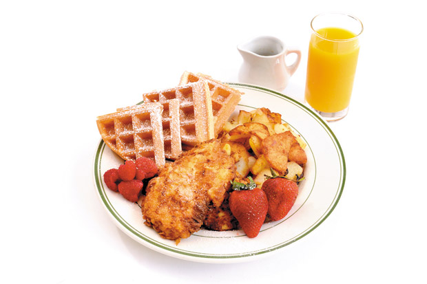 Chicken and Waffles is another brunch favorite at Wolfgang's Steakhouse. 