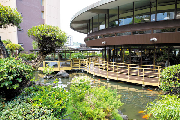 Pagoda's koi pond surrounds the eatery. A. Consillio photo 