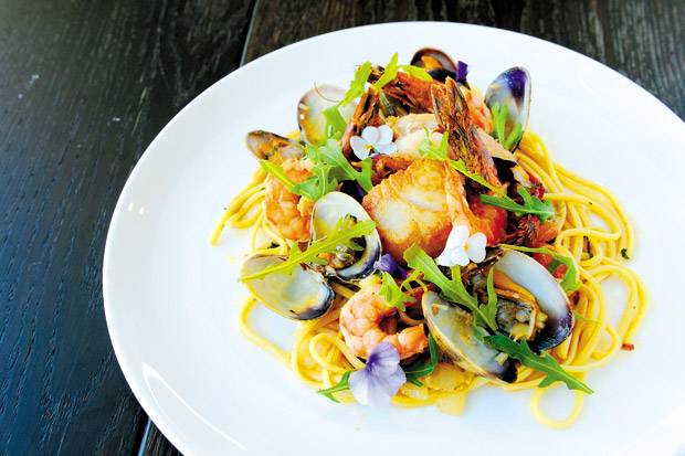 Seafood Pasta from Stage Restaurant swims in fresh flavors. 