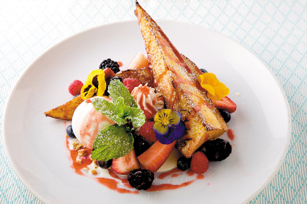 Soy Milk FrenchToast with Berries and Vanilla ($18.25) 